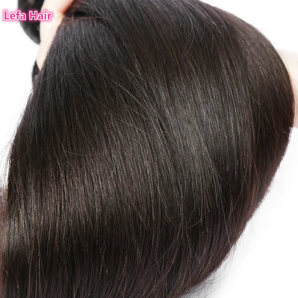 Lefa Straight Hair Brazilian Human Weave Bundles Natural Black 1/3pcs/lot 100% 10A Remy | Шиньоны и парики
