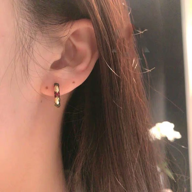 Модный шарм копия 1:1 желтый маленький разноцветный обруч серьги женские