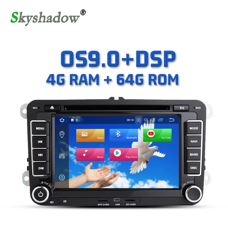 Автомобильный DVD плеер DSP IPS Android 9 0 4 Гб RAM + 64 ROM 8 ядерный RDS радио Bluetooth 2 GPS карта Wifi