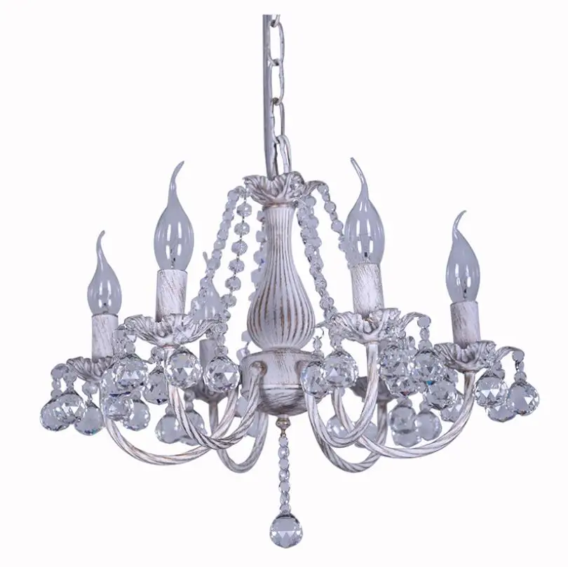 American Mediterranean Iron Chandelier candle restaurant clothing store led creative rural Korean pink | Лампы и освещение