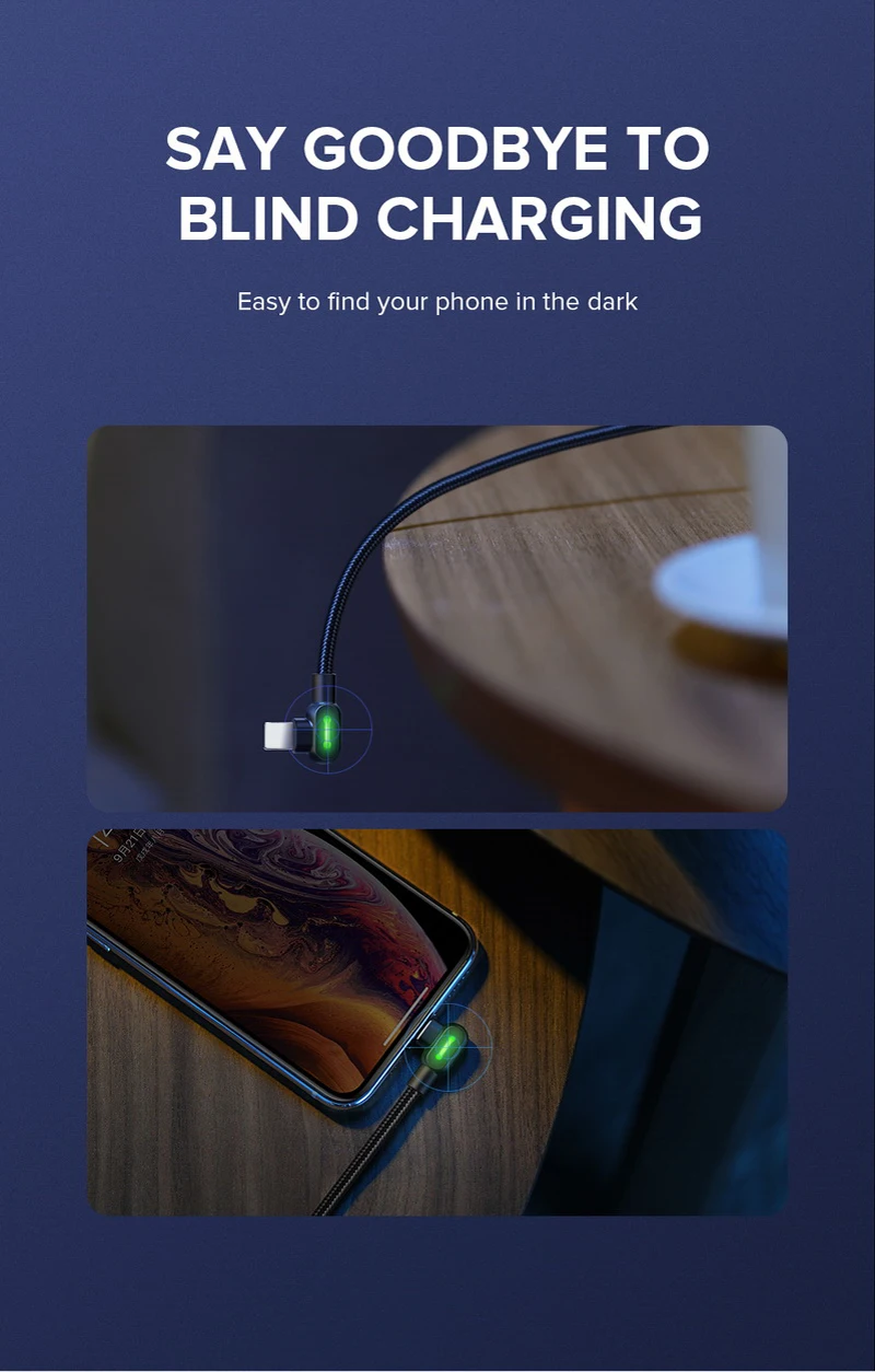MCDODO 1,8 м светодиодный USB кабель для iPhone X 8 7 6 5 6s Быстрая зарядка USB кабель для передачи данных для iPhone 11 Pro XS MAX XR X Кабель зарядного устройства