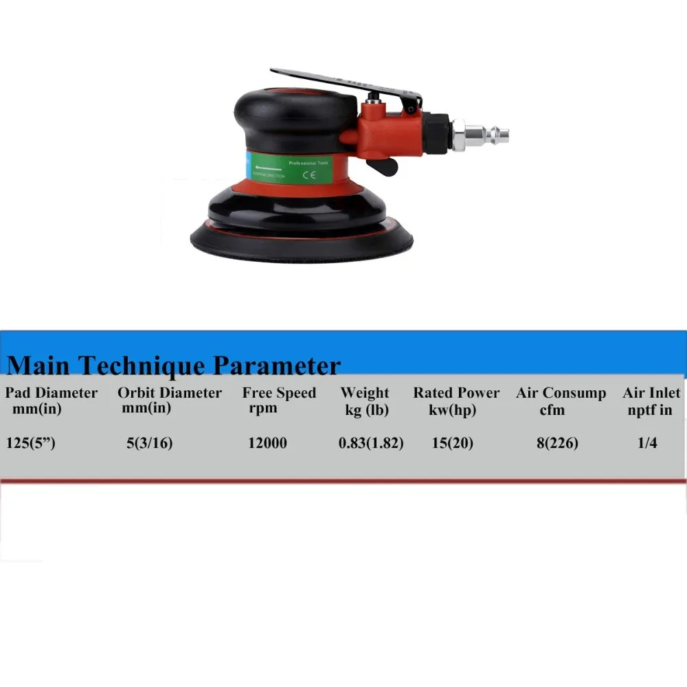 Старый пневматическая орбитальная шлифовальная машина 125 мм вакуумный