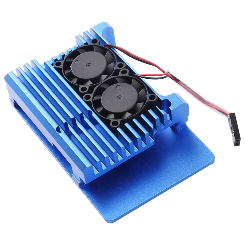 

for Raspberry Pi 4 Model B Dual Fans CNC Aluminum Alloy Case Metal Armor Shell with Fan, for Raspberry Pi 4B