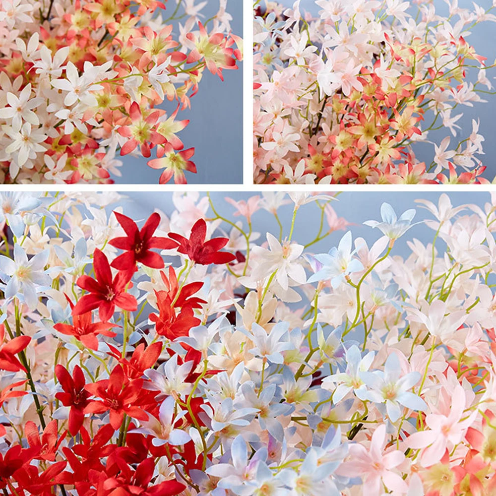 

5pcs/Set Silk Artificial Flowers Bouquet Living Room Decoration Fake Flowers Arrangements For Home Wedding Decor