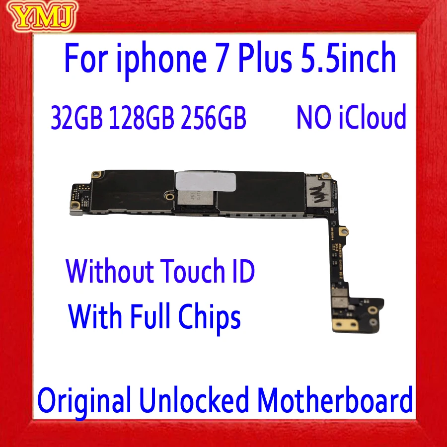 Full unlocked for iphone 7 Plus 5.5inch motherboard With/No Touch ID, free iCloud for iphone 7 Plus motherboard, 100% original