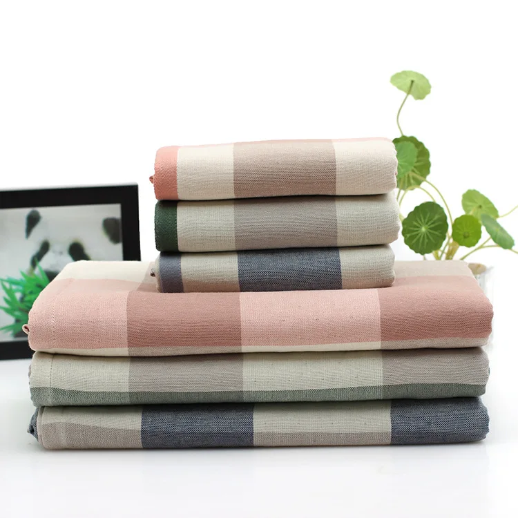 

Algodao duplo gaze toalha de banho geometrica malha padrao toalhas poliester/algodao 70*140cm maquina de secagem rapida lavavel