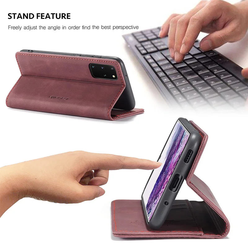 For Samsung Galaxy S9 S10 E S20 Ultra Note 20 10 Plus S20+ Case Luxury Vintage Magnetic Flip Cover Leather Protective Phone | Мобильные