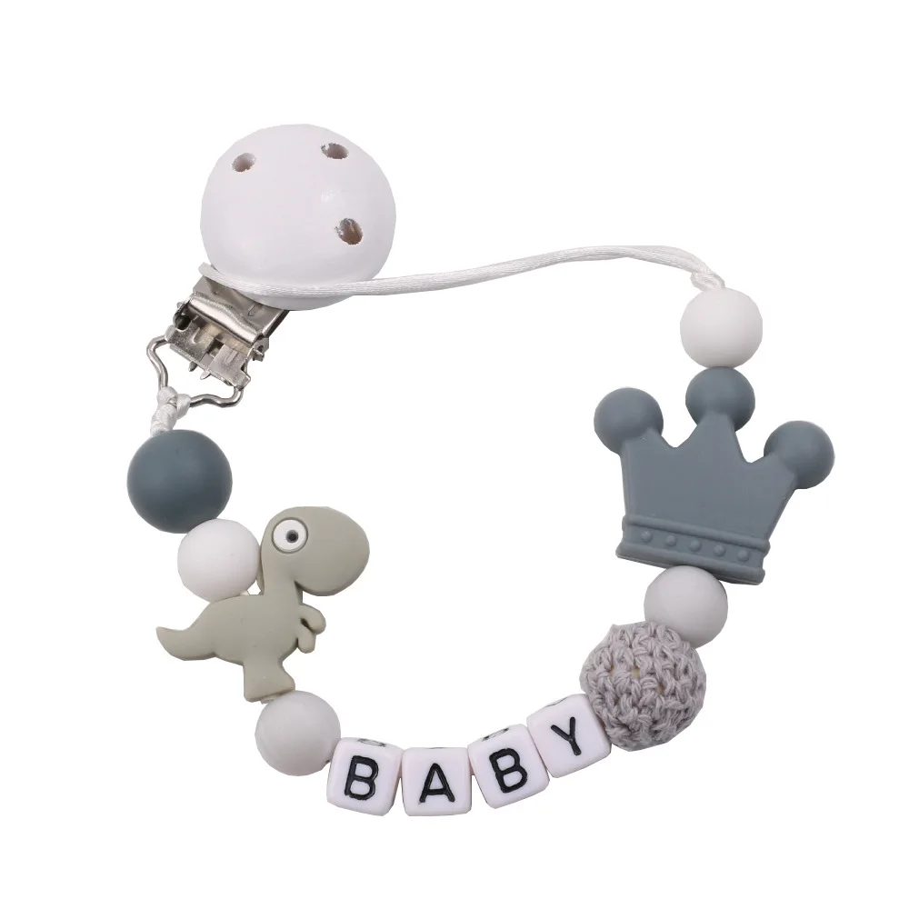 

Personalized Name Baby Pacifier Clips Koala Pacifier Chain Holder for Baby Teething Soother Chew Toy Dummy Clips