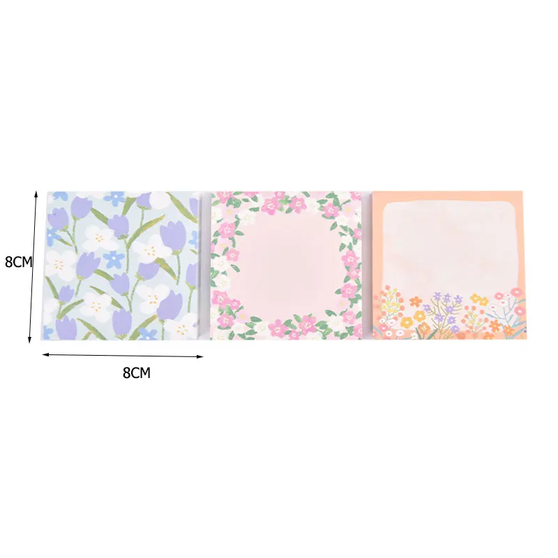 

100 Sheets Spring Garden Series Memo Pad Scrapbook Sticky Notes Notepad Memo