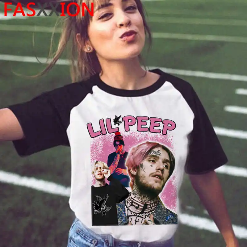 Футболка Rip Lil Peep Hip Harajuku Мужская футболка с графическим принтом Ullzang аниме в