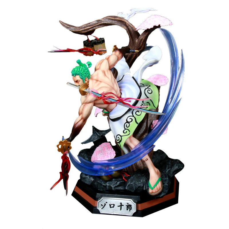 Online Ein Stück GK Kimono Lorenor Zorro Santoryu Schlacht Statue 39cm Anime Action Figure Modell Sammlung Spielzeug Desktop Dekoration Figma