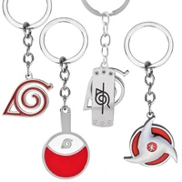 anime naruto metal keychain charms accessories uchiha itachi sharingan cartoon keychain holder chain ring toys for children gift
