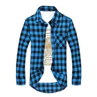 Мужская рубашка с длинным рукавом, в клетку