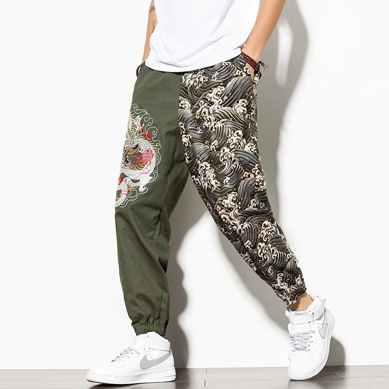 Chinese Dragon Embroidery Pants Men Jogger Streetwear Joggers Hip Hop Sweatpants Trousers 2019 New KK3279 | Тематическая одежда и