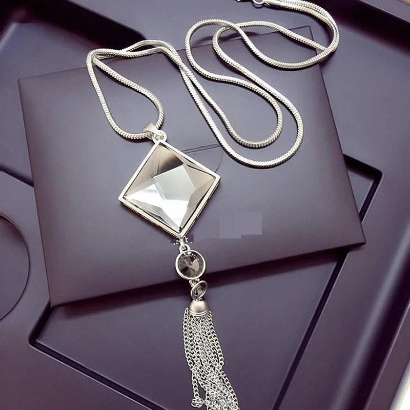 Новинка 2020 высокое качество Очаровательная квадратная подвеска с кристаллами