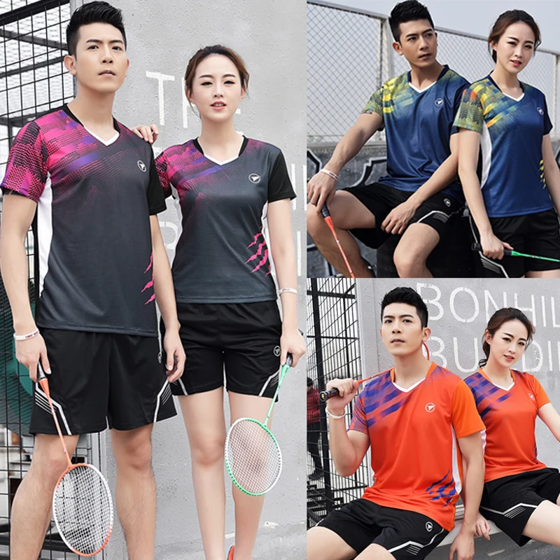 Tuta da Badminton top da Tennis da tavolo da uomo e da donna camicia da corsa estiva traspirante ad asciugatura rapida tuta personalizzata