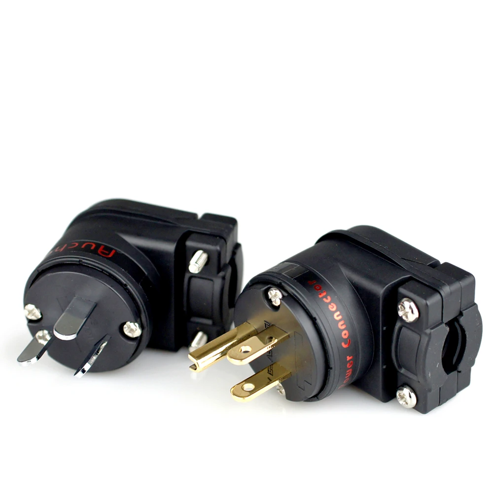 L-образная медная позолоченная или родиевая вилка стандарта США/ЕС/Австралии