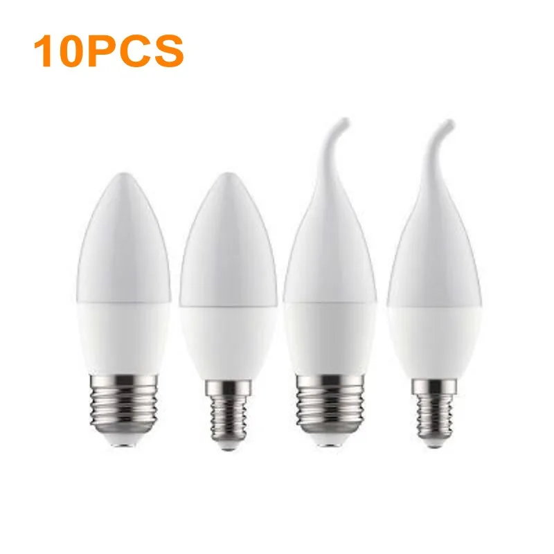 

10PCS/LED E14 E27 Led Candle Light Bulb Energy Saving Velas 7W 9W Led Lamp Decorativas Home Lighting Replace 40W Halogen Lamps