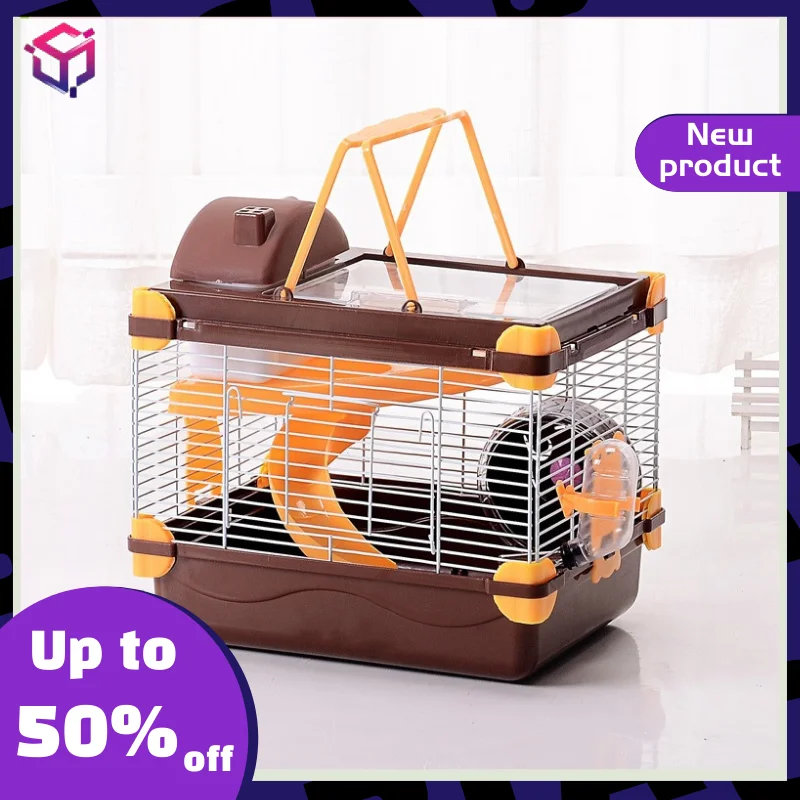 

Luxury Hamster Cage Pet House Portable Small Pet House Gerbil Shelter Double-Layer Cage Villa Hedgehog Rabbit Guinea Pig Toy Set