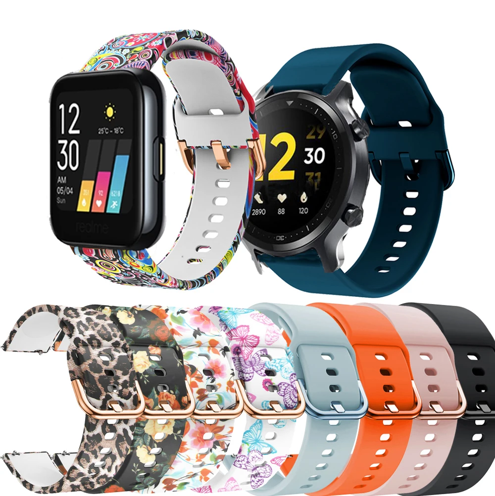 New Soft Silicone Band For Realme Watch S Strap Smart Watch Bracelet Fashion Sport Replacement Wristband for Realme Watch correa new fashion cute animal cartoon silicone band bracelet wristband watch for babies kids gift high quality ll