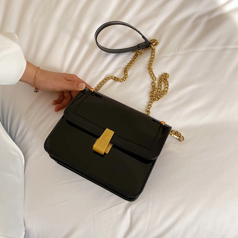 women's bag 2019 Europe and America new fashionable bright leather handbag Patent Leather Shoulder Messenger Bag | Багаж и сумки