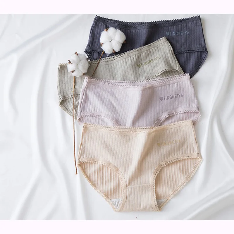 Белье для молодых девушек 6 шт./пакет Новый cotton candy Трусы со средней посадкой