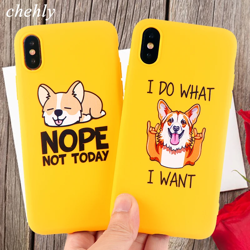 Забавный мультяшный чехол для телефона iPhone 6s 7 8 11 Plus Pro X XS Max XR Corgi чехлы собак