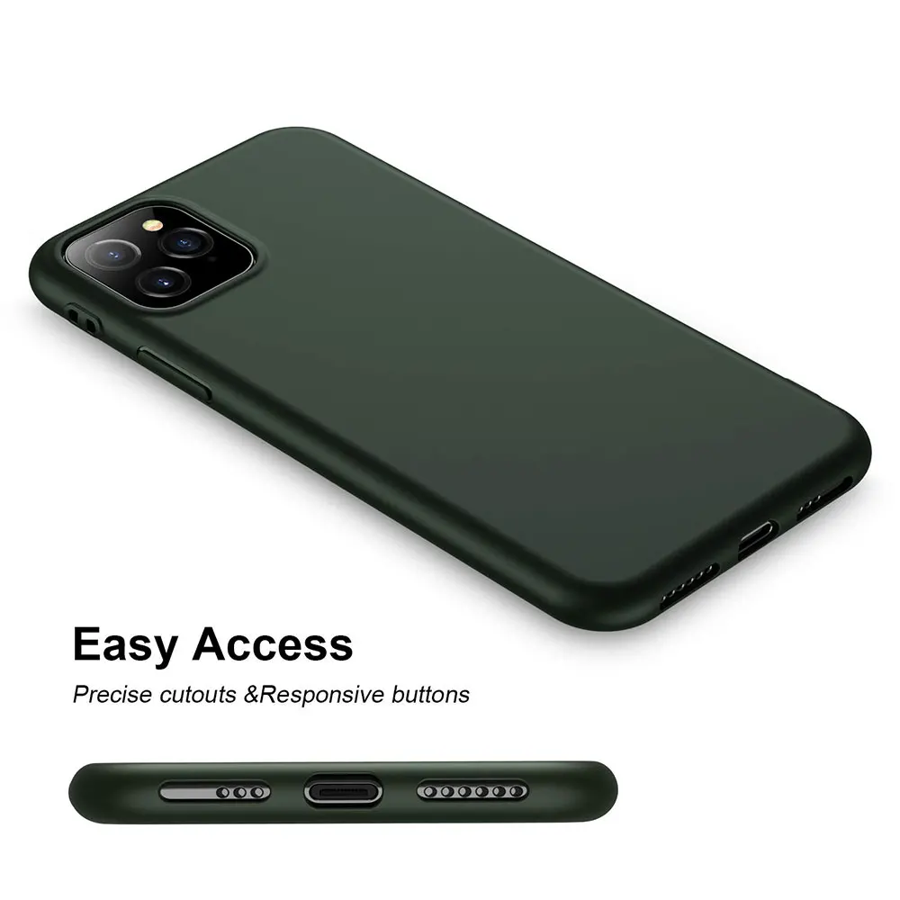 Matte Case For Apple iPhone 11 Pro Max X XS XR 8 Plus 7 6 6S iPhone11 Shockproof Cover Green with Wrist Strap Phone Aceessories | Мобильные