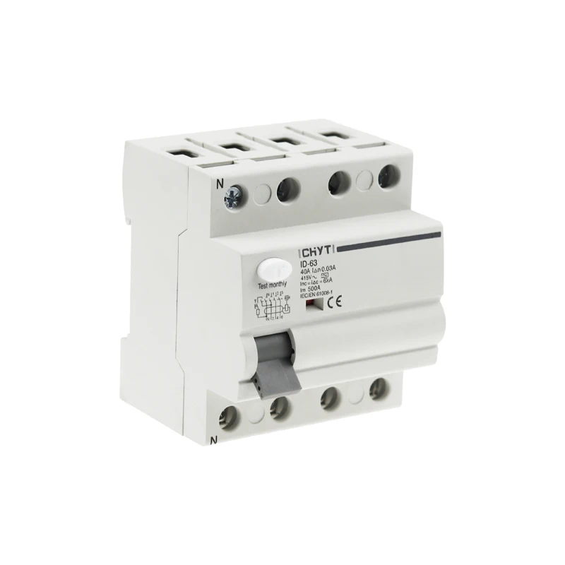 Миниатюрное электрическое устройство остаточного тока AC 4P 16 А ~ 63 30 мА RCD 230 В 400 415
