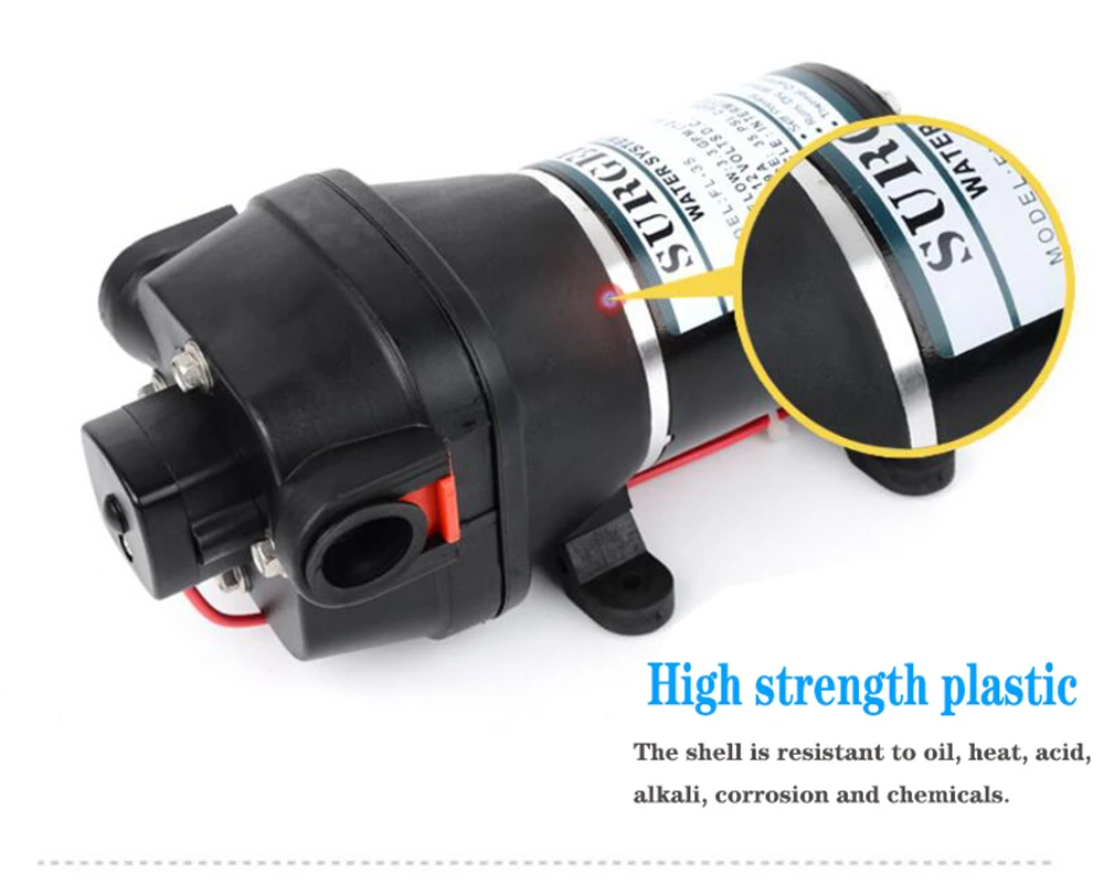 Fl-100 12v 24v Dc высокого давления 100 Psi(7.0bar) подъемник 60m электрический мембранный промывочный насос для мытья автомобиля