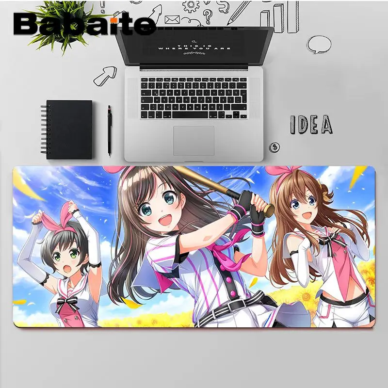 

Babaite High Quality kizuna ai render anime girl Locking Edge Mouse Pad Game Free Shipping Large Mouse Pad Keyboards Mat