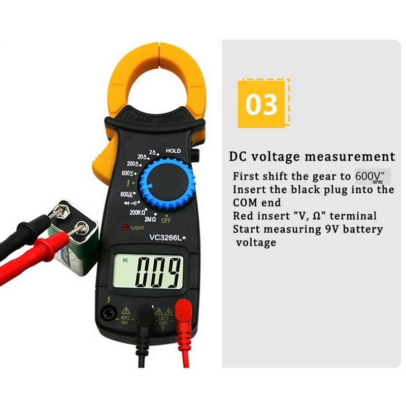 Цифровой мультиметр Amper VC3266L ручной токовый зажим клещи вольтметр амперметр