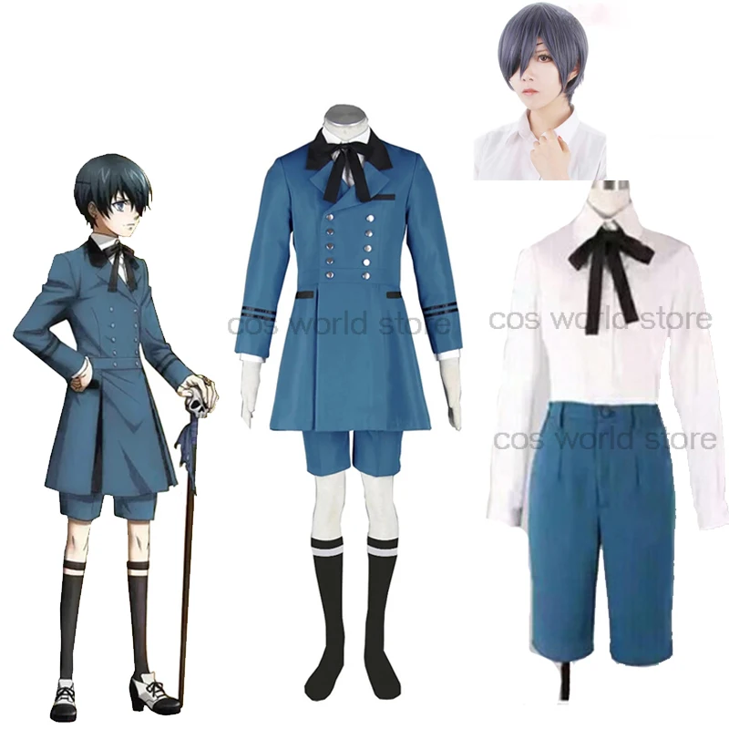 

Black Butler kuroshitsuji Ciel Phantomhive Cosplay Costume Sebasti Kuroshitsuji Aristocrat Activity Party Cosplay Wig Costume