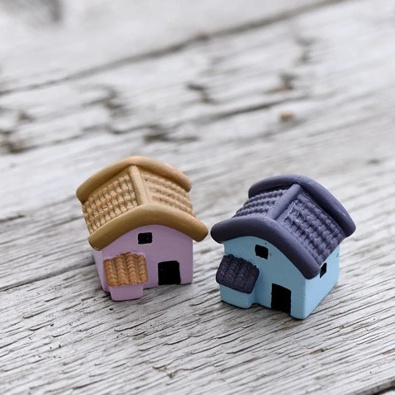 1pcs Cartoon House Fairy Garden Miniatures For Terrariums Resin Bonsai Figurines Ornament Micro Landscape Decoracion Jardin - купить по