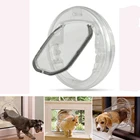 Собака двери 4 подъездных путей, Круглый бытовой кошка ворота с замком безопасности Cat вход Стекло окна щенок клапаном Пластик домик для кошек из глазок дверной