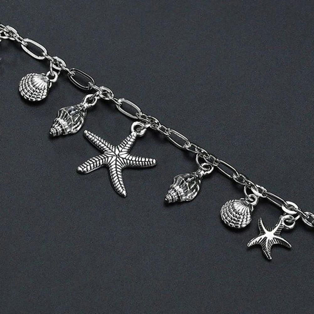 

Women Starfish Shell Conch Pendant Alloy Foot Chain Anklet Beach Jewelry Gift