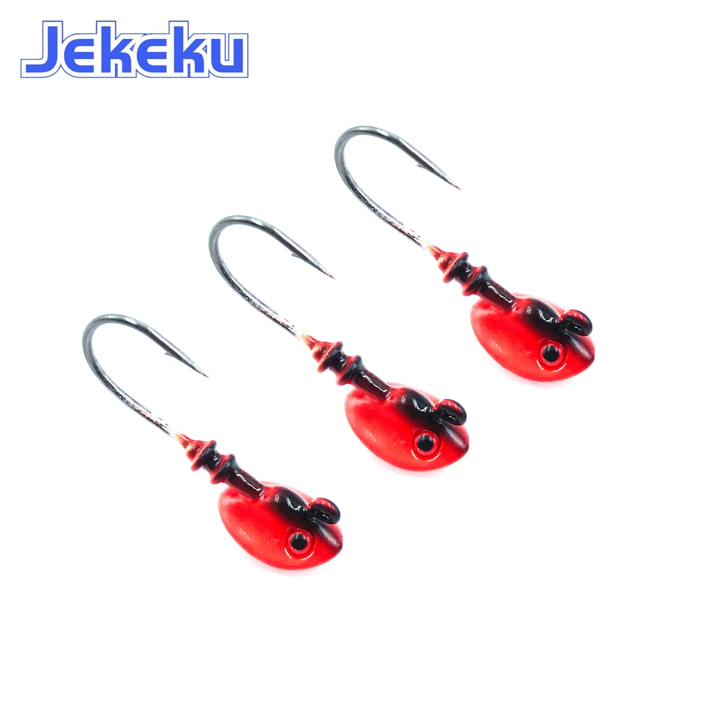 JEKEKU горячая распродажа 3 шт. открытые приманки из свинца искусственная голова 7 г