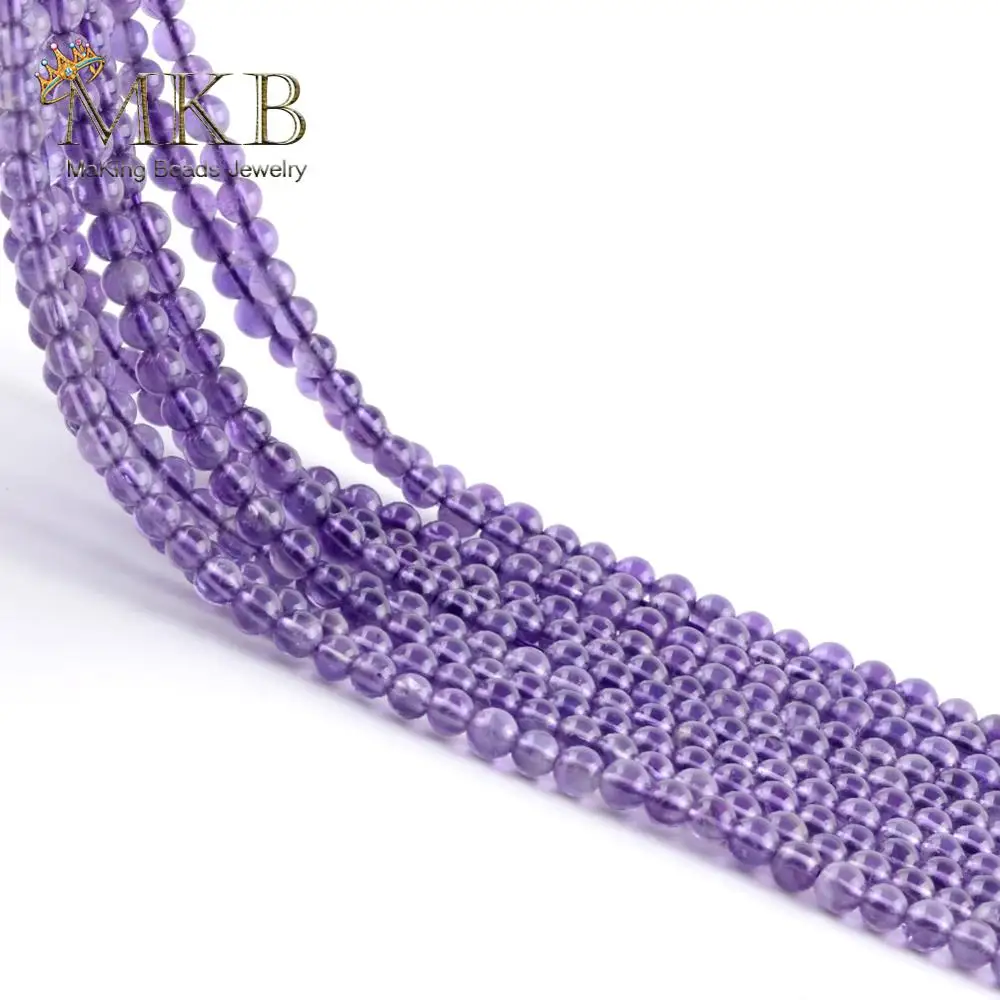 Круглые бусины из аметиста фиолетового кристалла 3 мм свободные натурального