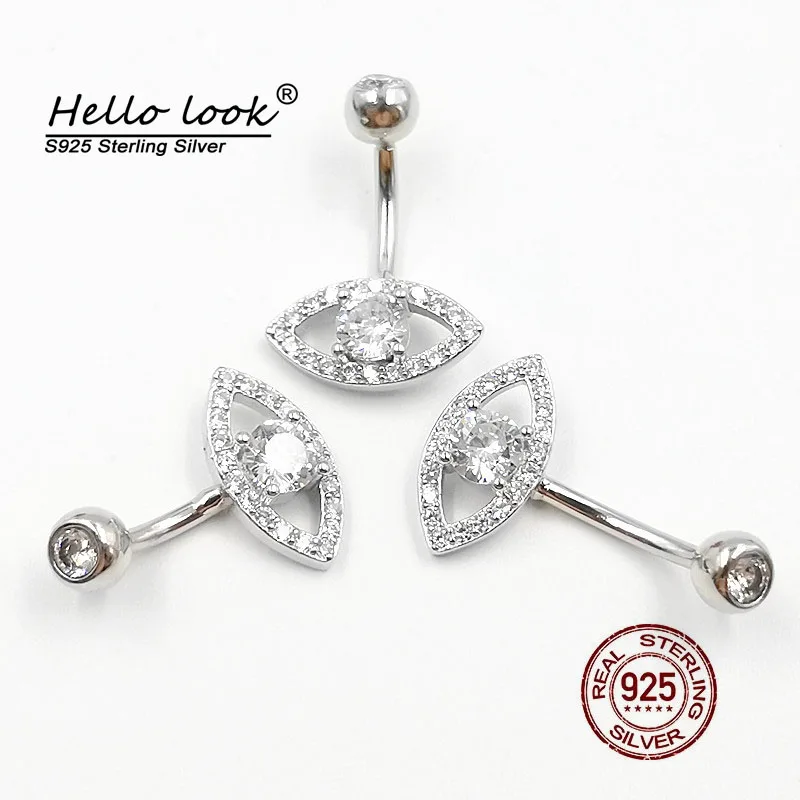 HelloLook 925 пробы Серебряный пирсинг для пупка с цирконом кольцо кристаллами