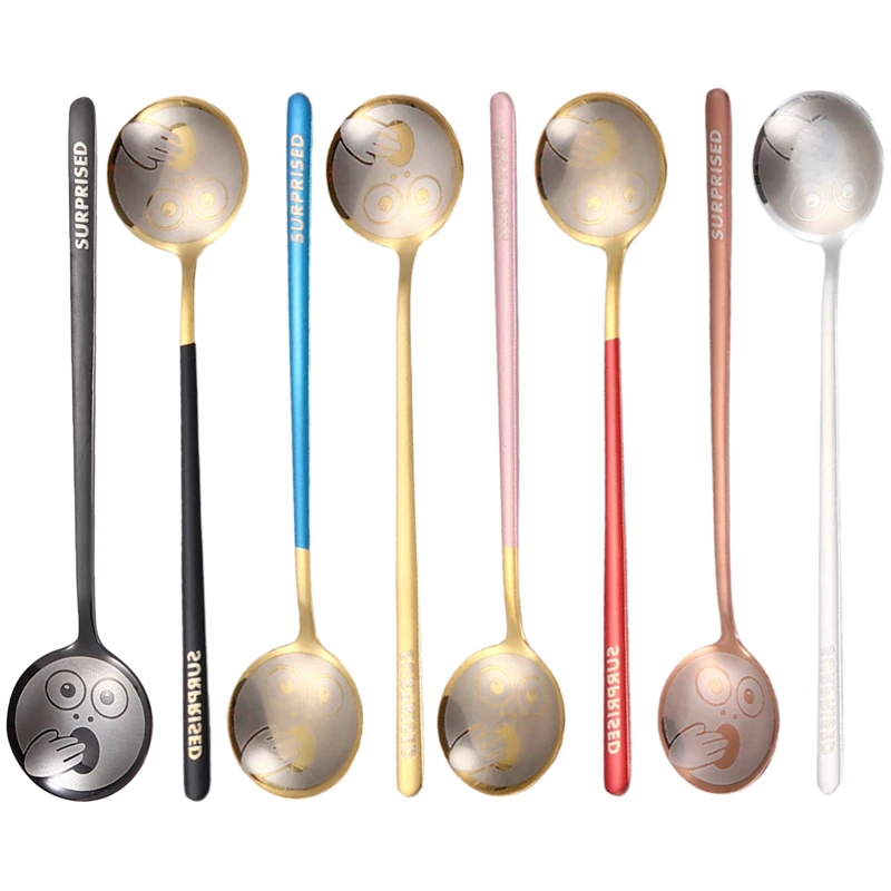 Милая креативная кофейная ложка Smile в стиле ретро десертная для мороженого