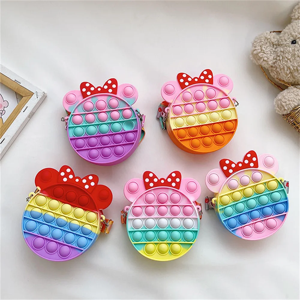 

Fashion Fidget Toys Popit Press Bag Unicorn Bag Rodent Control Pioneer Wallet Bag Coin Purse Diagonal Bag Silicone Bag For Girls