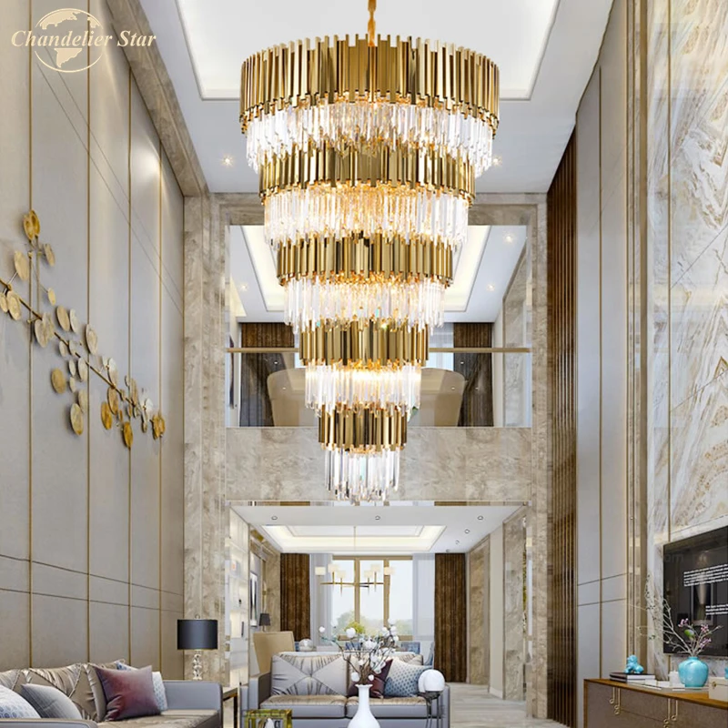 売却 現代クリスタルシャンデリア照明高級ledスパイラル光沢ハンギングリビングルームのベッドルーム階段ホテルヴィラ