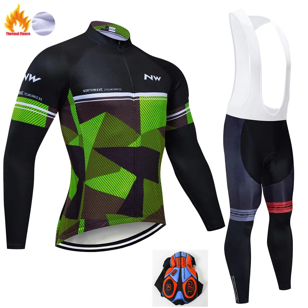 NW Майо Ciclismo MTB Зимняя одежда для велоспорта с длинным рукавом, комплект Джерси, теплая флисовая одежда, одежда для верховой езды, комплект Ropa Ciclismo - Цвет: Winter Cycling Suit