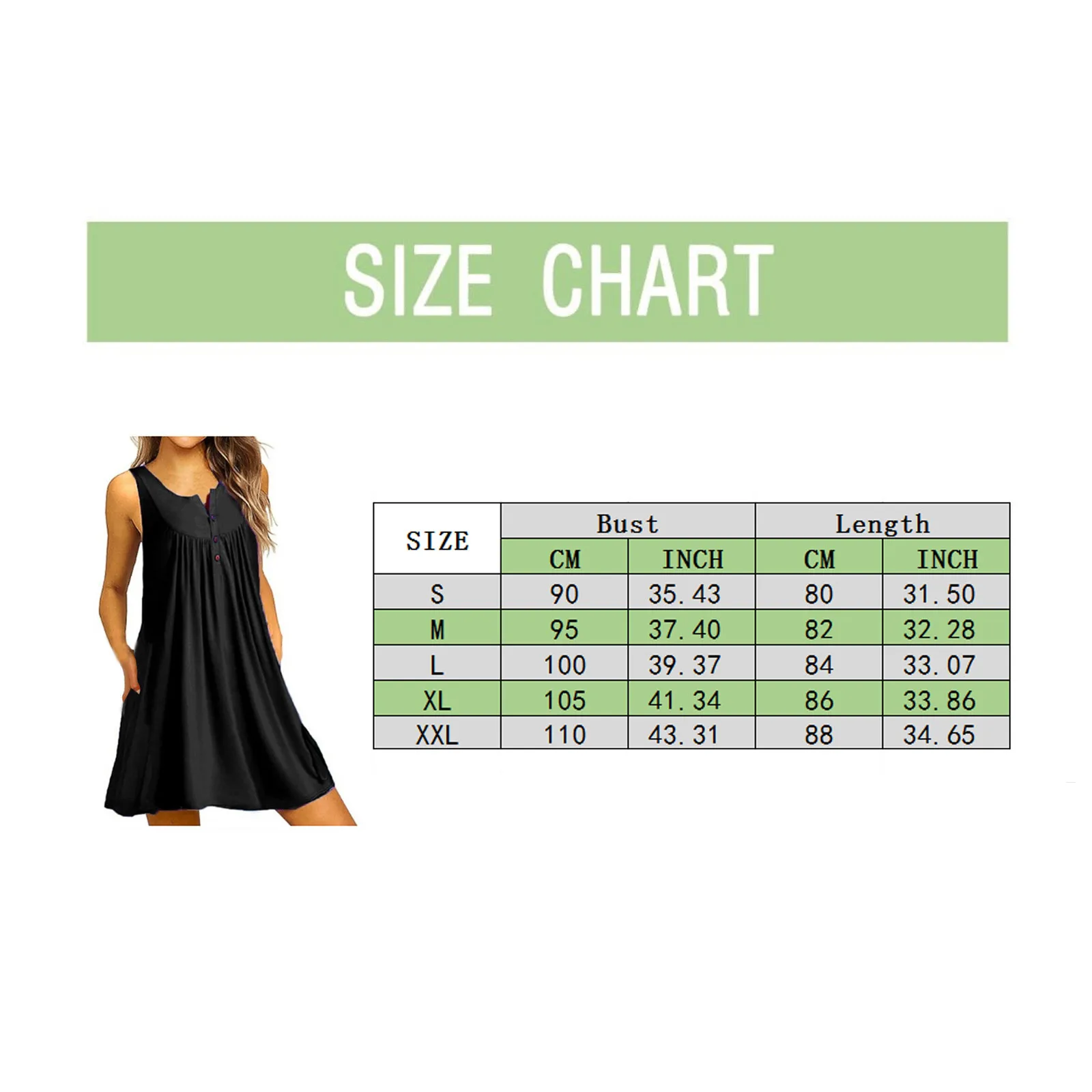 

2021 Summer Dress Women's Fashion Vest Waist Waist Large Swing Dress Round Neck Buttons Loose Dress