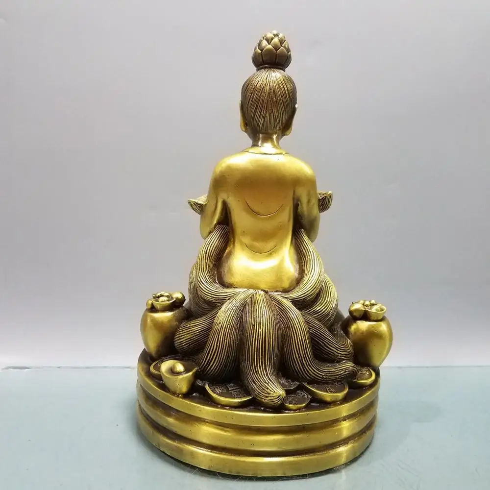 

wedding decoration Chinese Seikos brass Nine-tailed fox fairy status Nine tail fox body fairy carving nine tail fox spirit fairy