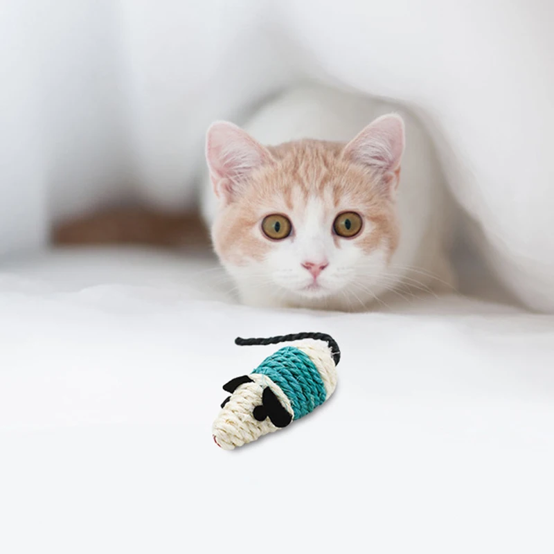 Лучшие Продавцы! 1 игрушка для домашних питомцев сизаль мышь перо кошек любимая