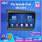 Автомагнитола, 2DIN, Android 9,0, для Honda Civic, 2012-2015 г. В., с DVD-плеером, GPS-навигацией, мультимедийным плеером