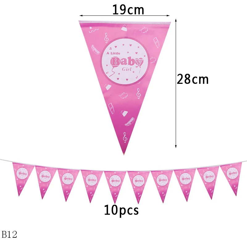 G12 Boy or Girl Baby Shower Disposable Tableware Gender Reveal Cup Plate Napkin Tablecloth Garland Birthday Party Decoration - Color: G12