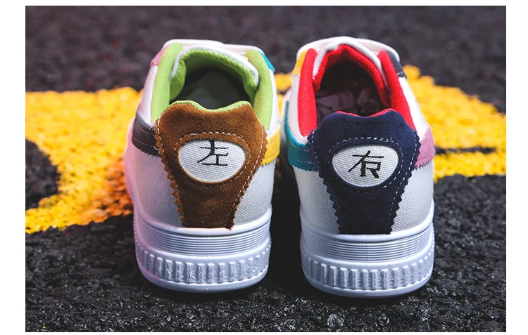 2019 г. новые осенние дышащие Лоскутные белые туфли с закрытым носком женская