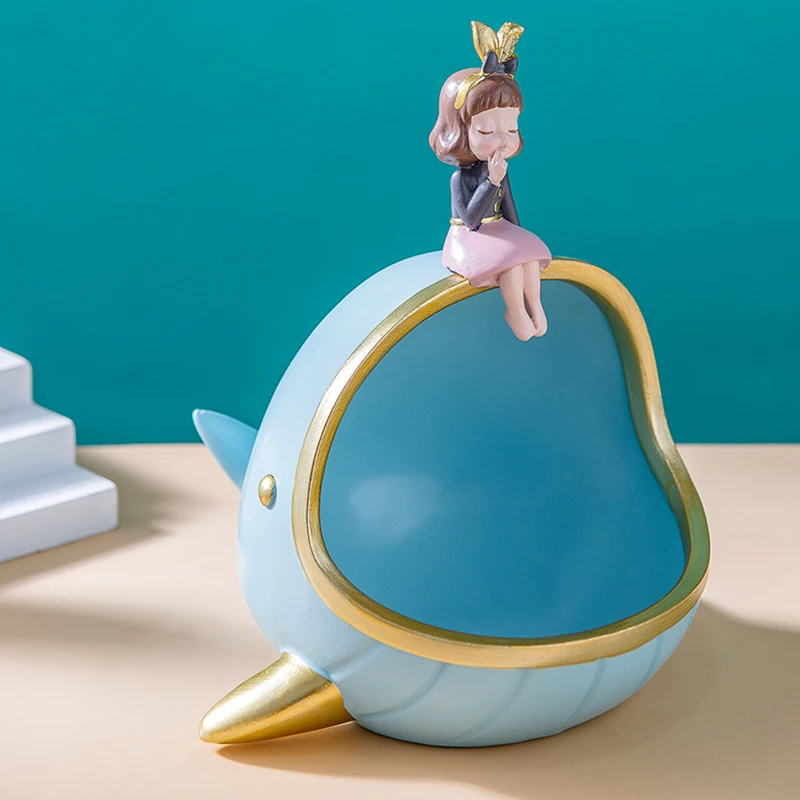 

Multifunctional Cute Girl Blowing Bubbles Cartoon Animal Storage Box for Home Office Storage DFK889